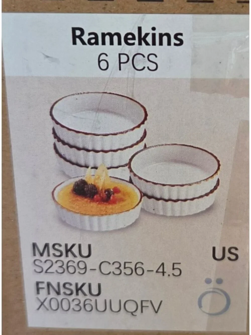 4 Oz Ceramic Creme Brulee Ramekins 6 Pc Oven Safe Dessert Bowls Soufflés Custard